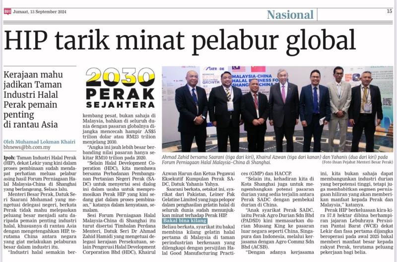 PERAK HIP TARIK MINAT PELABUR GLOBAL